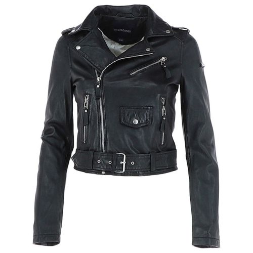 Ladies Cassic BLack Motorcycle Leather Jacket