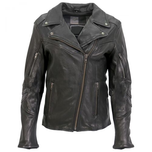 Ladies Premium Naked Cowhide Leather Vented Jacket