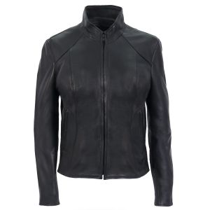 Ladies Quilted Lining Motorcycle Leather Jacket