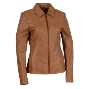 Ladies Classic Zippered Motorcycle Fashion Style Jacket