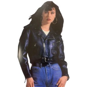 Ladies Classic Short Body Motorcycle Fashion Style Jacket