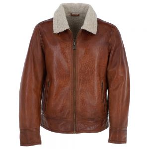 Mens Nappa Leather Zip Closure Winter Jacket