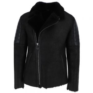 Mens Pop up collar Sheepskin Winter Jacket