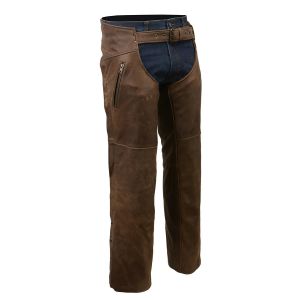 Mens Snap Out Thermal Lined Brown Leather Chap