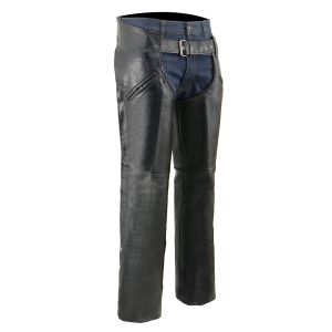 Mens Black Mesh Lined Motorcycle Riders Chap