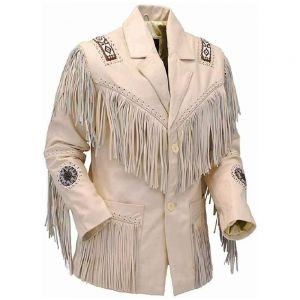 Men Traditional Western Style Suede Jacket