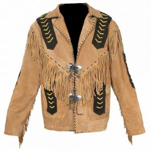 Men Fringed Suede Western Jacket