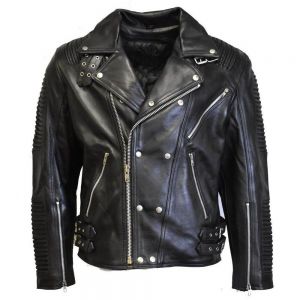 Mens Regular Black Leather Motorcycle Jackets