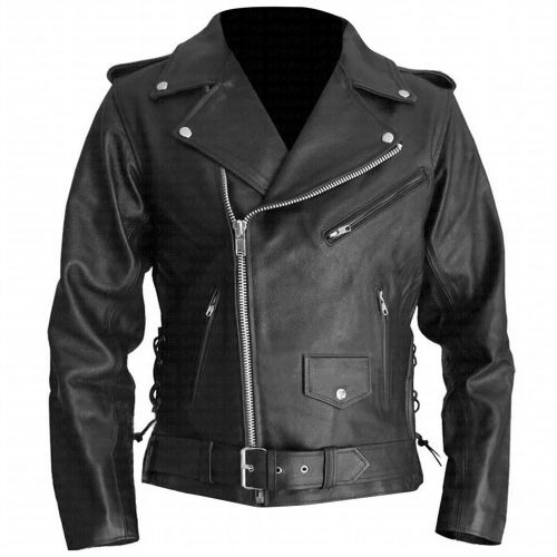 Mens Brando Black Leather Motorcycle Jackets