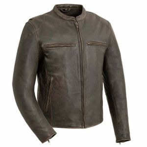 Mens Retro Classic Brown Leather Motorcycle Jackets