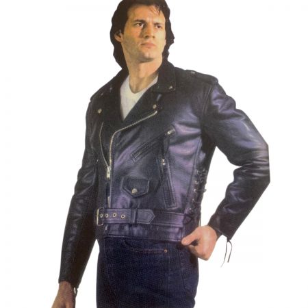 Mens Classic Side Laces Leather Motorcycle Jacket