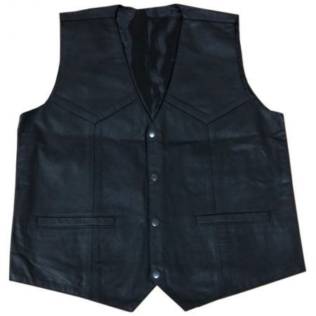 Mens Genuine Leather Four Button Vest