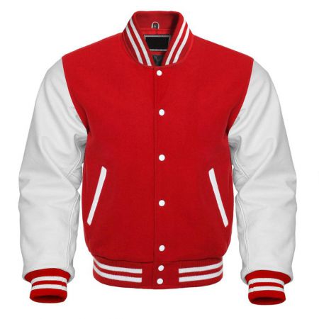 Mens Classic Red Body Varsity Jackets