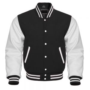 Mens Classic Black Body Varsity Jackets