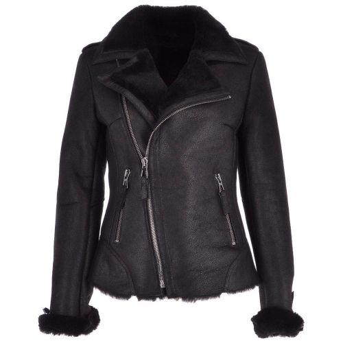 Ladies Luxury Sheepskin Black Winter Jacket