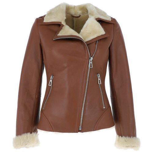 Ladies Luxury Tan Sheepskin Winter Jacket