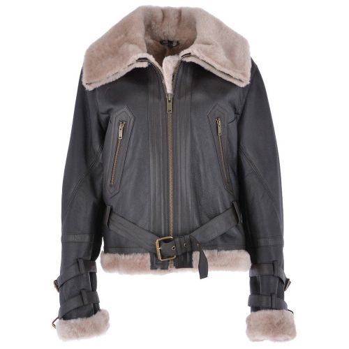 Ladies Short Oversize Sheepskin Winter Jacket