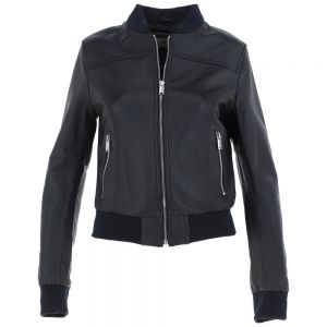 Ladies Ribbed material trims Bomber Jacket