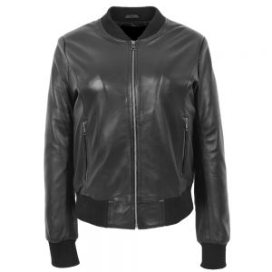 Ladies Black Loosefit Bomber Jacket