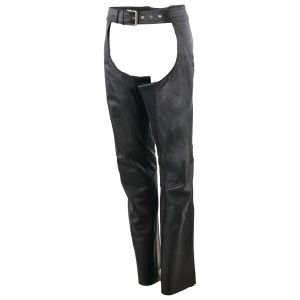 Women Black Plains Leather Chaps