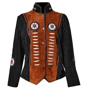 Ladies Western High-quality suede Leather Jacket