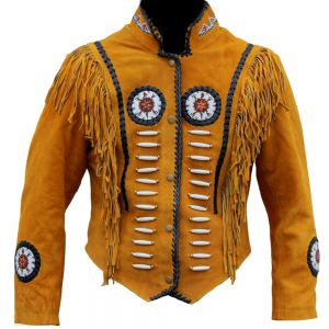 Ladies Classic Western Fringed Leather Jacket